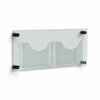 Azar Displays Two-Pocket Letter Wall Mount Brochure Holder with Black Stand Off Caps 105586-BLK